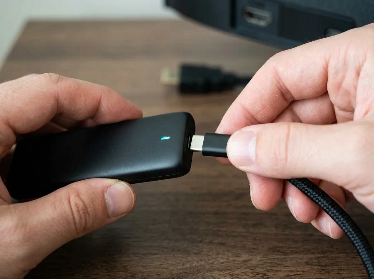 Connecting USB power lead to EZStream stick
